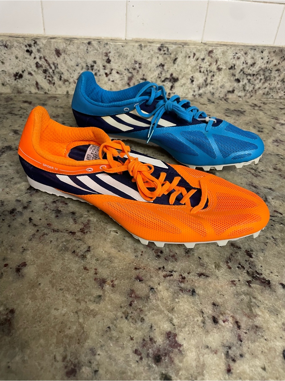 Adidas Spider 4 M track and field shoes size 11 orange blue athletic running